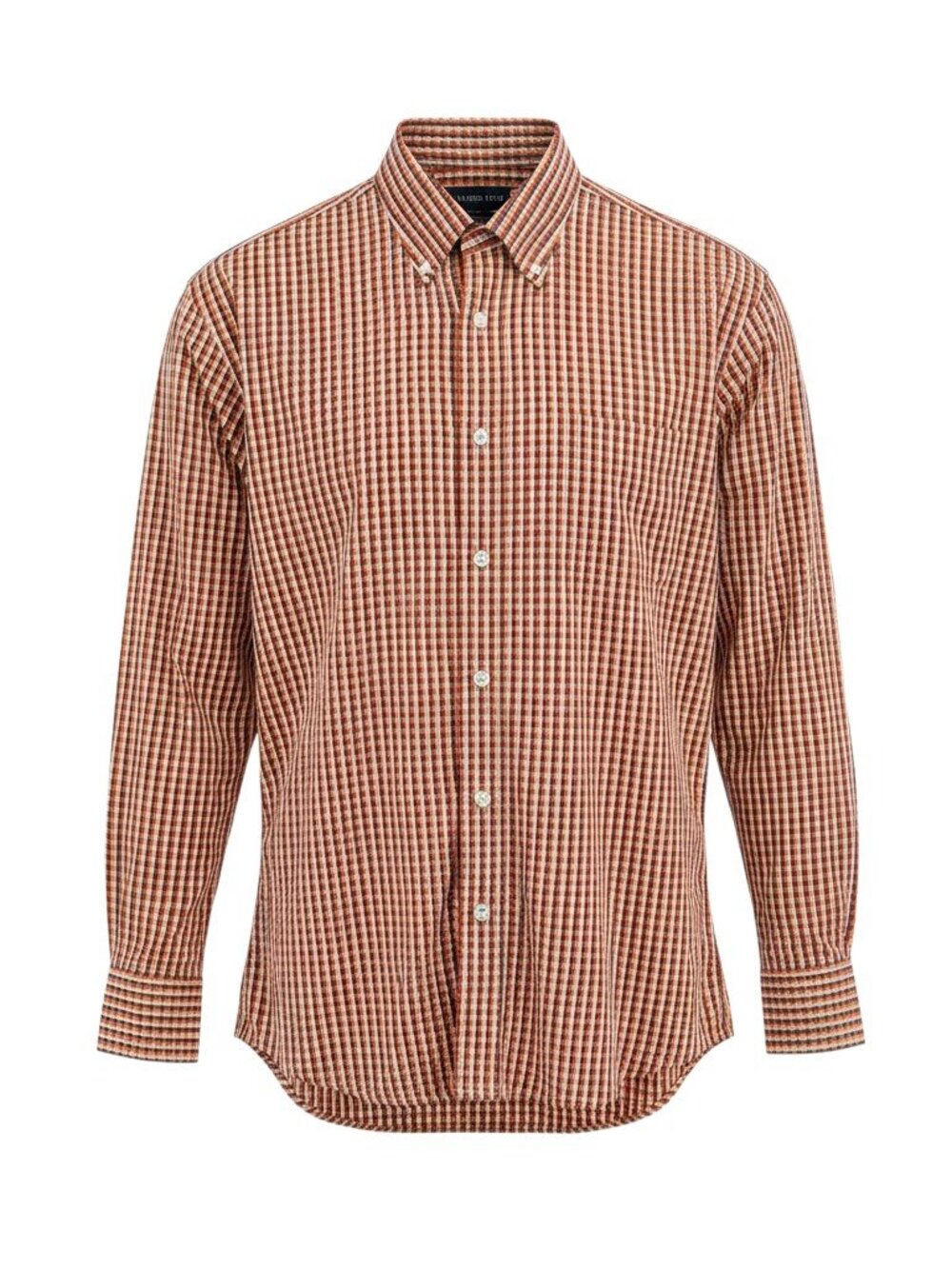Lands' End Men's Button Down Shirt 15.5 32 Gingham Plaid Multi-Color EUC